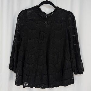Monteau Black Lace Blouse